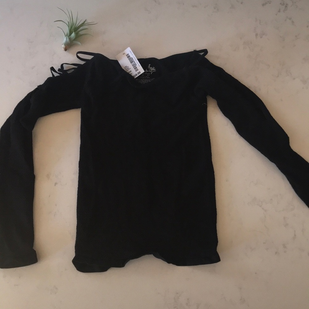 Free People - Black Stretchy Long Sleeve - NWT -XS